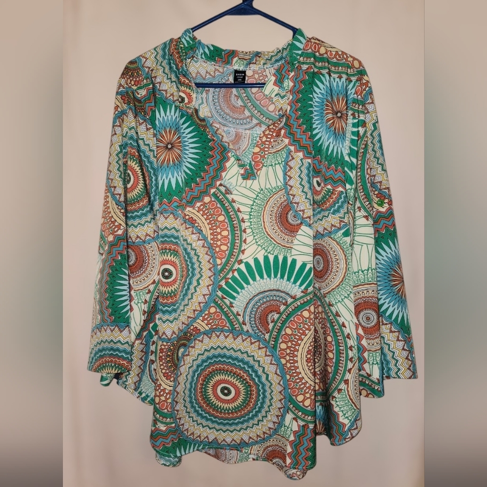 Bohemian Style Multi colored Plus size Blouse